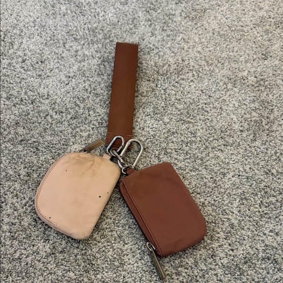 lululemon athletica Brown and Light Pink Wristlet Card Pouch Set - Picture 2 of 2